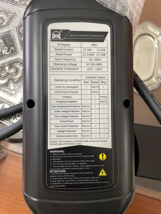 Cargador portátil marca AFYEEV 3,6kW 3Metros