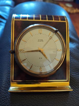 Raro Orologio Sveglia Cyma Amic 8 Giorni 15 Rubini