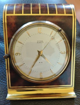 Raro Orologio Sveglia Cyma Amic 8 Giorni 15 Rubini