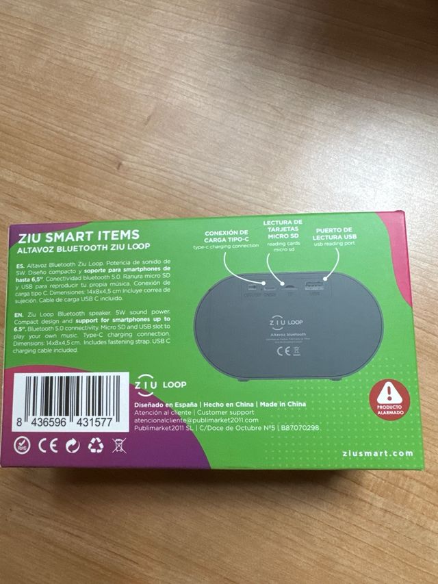 Altavoz Soporte Ziu Loop Bluetooth USB C