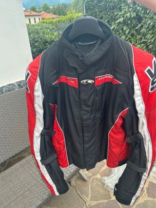 Giacca Moto Clover Nera e Rossa