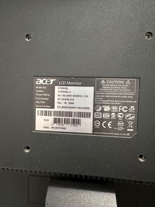 Monitor Acer LCD 19 Pulgadas X193HQL