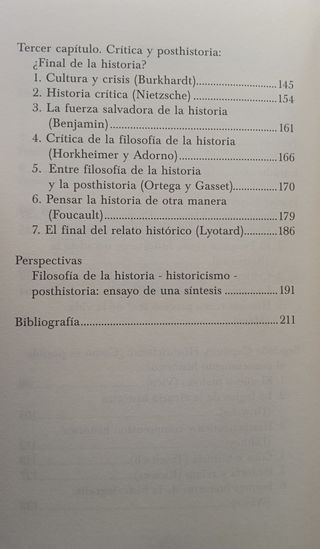 Filosofía de la Historia. Historicismo-Posthist...