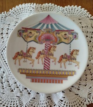 Piattino decorativo vintage giostra cavalli