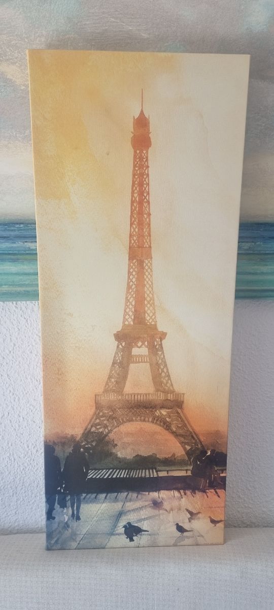 Cuadro Torre Eiffel Beige y Naranja