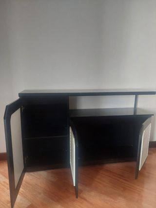 Mueble de entrada negro y blanco. No se envía 