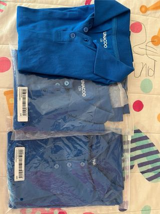 Polos manga corta azules talla 120 y 3/4 años