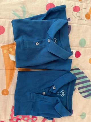Polos manga corta azules talla 120 y 3/4 años