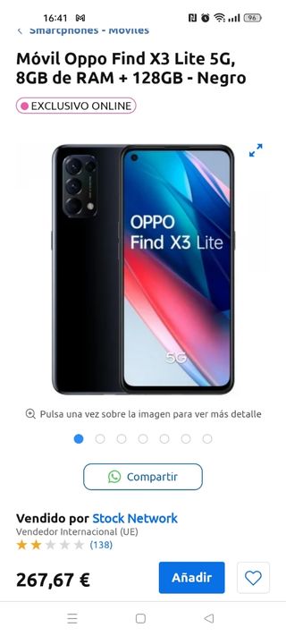 Oppo Find X3 Lite 5G 128GB Azul oscuro