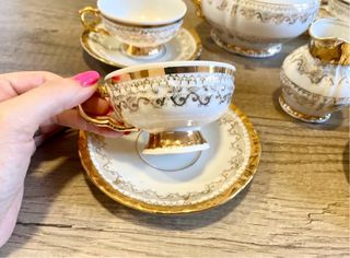 Set Tè Porcellana Bavaria Oro