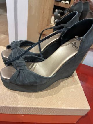 Cuñas Castañer Grises Talla 39
