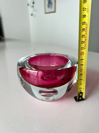 Cenicero Cristal Checo Vintage Rosa