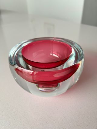 Cenicero Cristal Checo Vintage Rosa