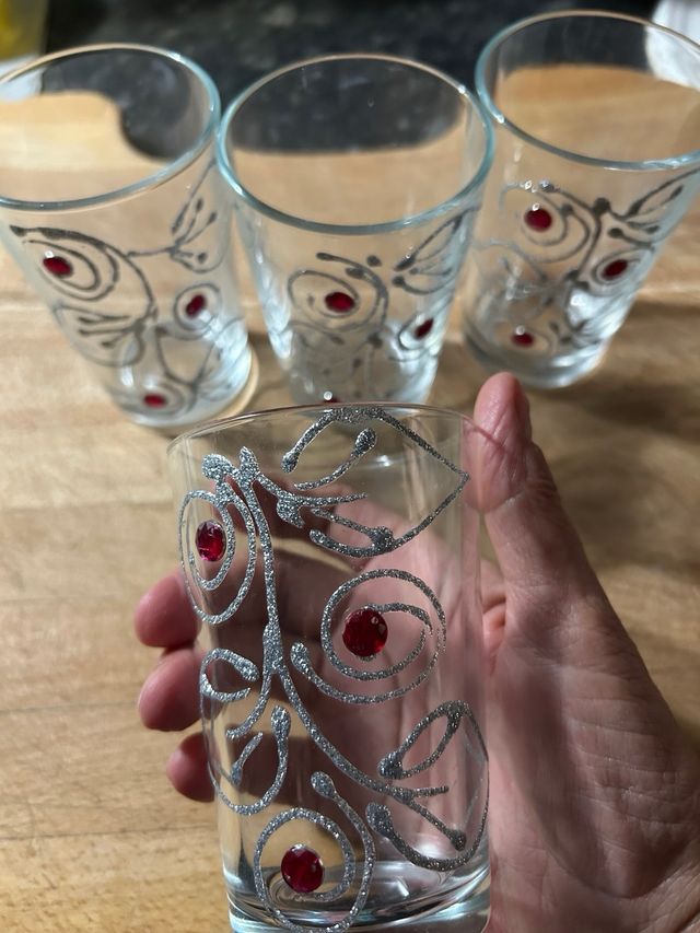 4 bicchieri decorati Marocco