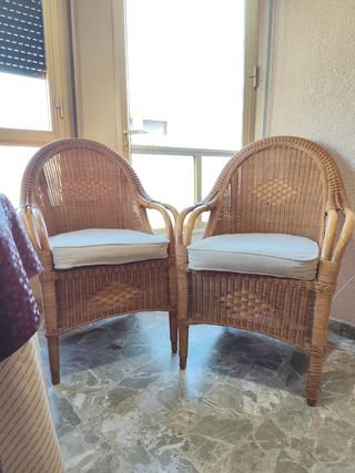 Sillas de comedor de mimbre
