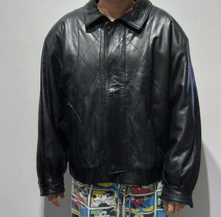 Cazadora de Piel Negra Talla grande