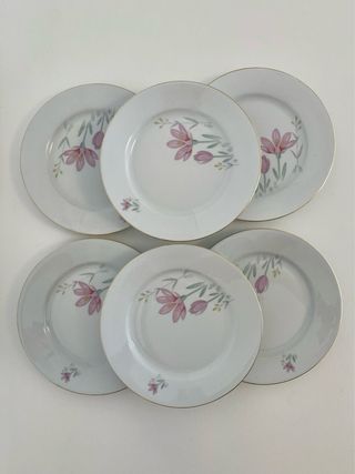 Set 6 piatti dessert in porcellana cm 19,5