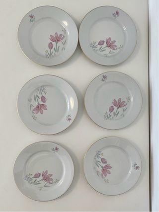 Set 6 piatti dessert in porcellana cm 19,5