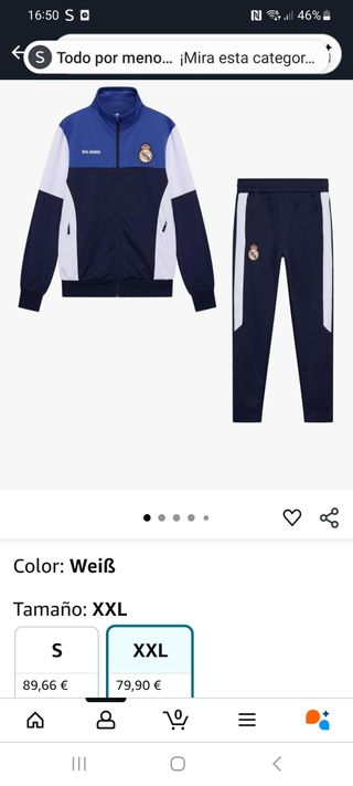 Chándal Real Madrid Talla XXL