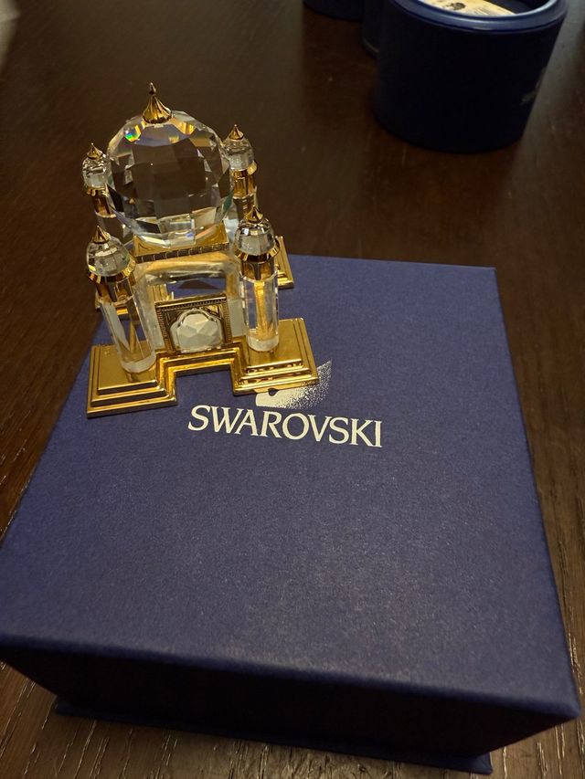 Figura Taj Mahal Swarovski Cristal Dorado