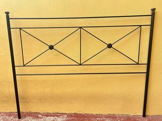 Cabecero Metálico Forja Negra Diseño Geométrico
