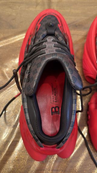 Balmain Scarpe Uomo Unicorn Nero Rosso n.44