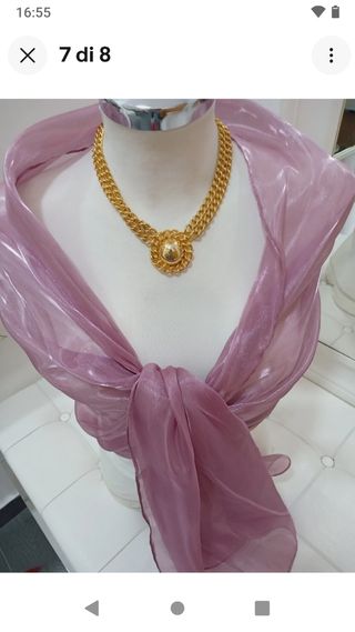 Stola foulard Malva ciclamino organza cangiante