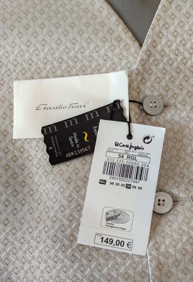 Nuovo elegante gilet da cerimonia, con etichette, in offerta