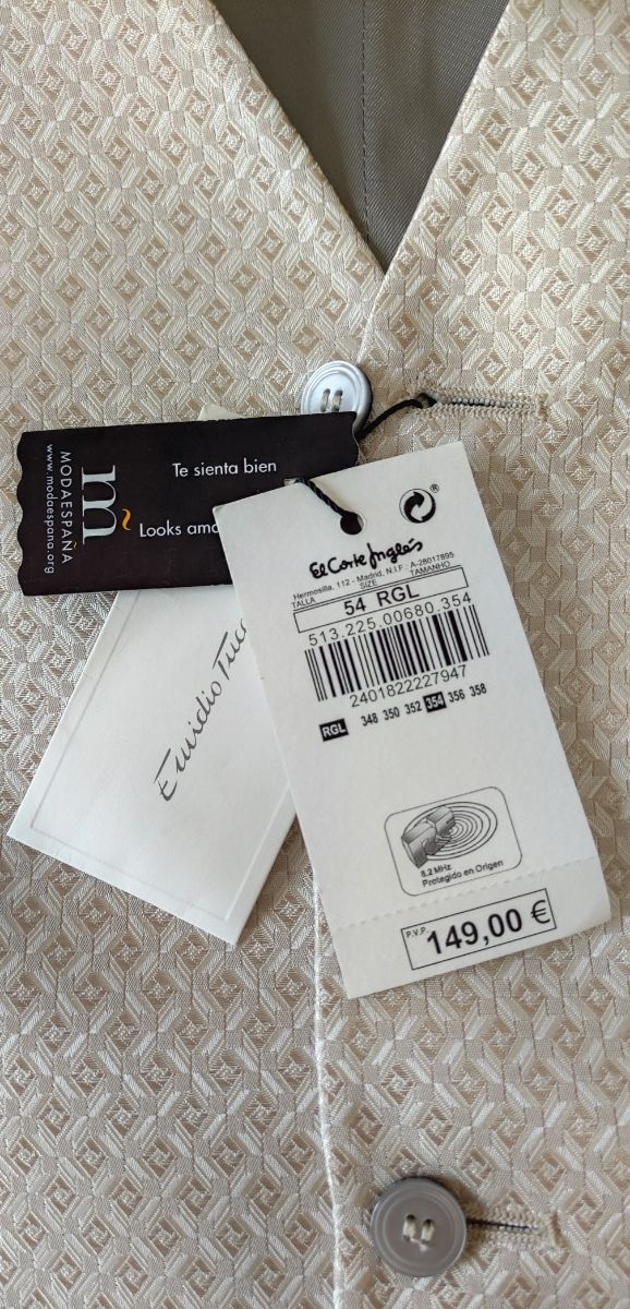 Nuovo elegante gilet da cerimonia, con etichette, in offerta