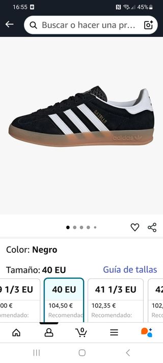 Zapatillas Adidas Gazelle Talla 40 Negras
