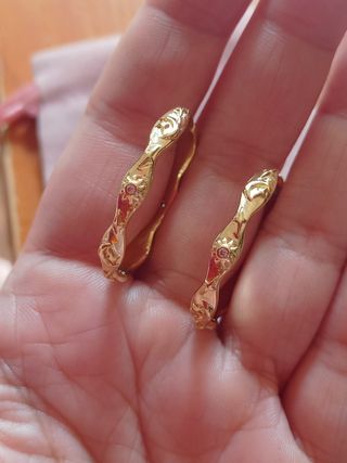 Pendientes aro con circonitas dorados plata