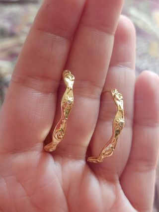 Pendientes aro con circonitas dorados plata