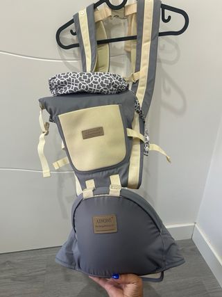 Mochila Portabebés con Asiento Gris