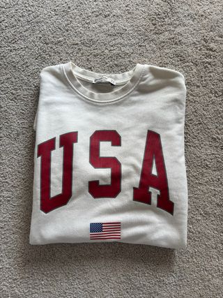 Sudadera USA Stradivarius Blanca Talla S