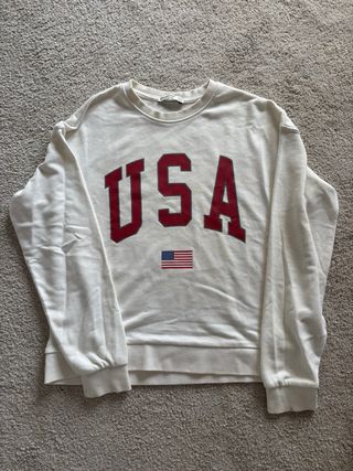 Sudadera USA Stradivarius Blanca Talla S