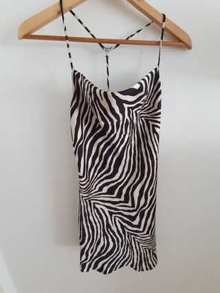 Vestido corto estampado cebra