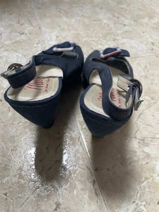 Zapatos Mustang Azul Tacones Sandalias 