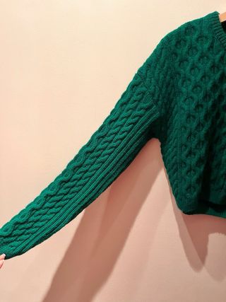 Jersey texturizado de Zara – Verde, Nuevo sin usar