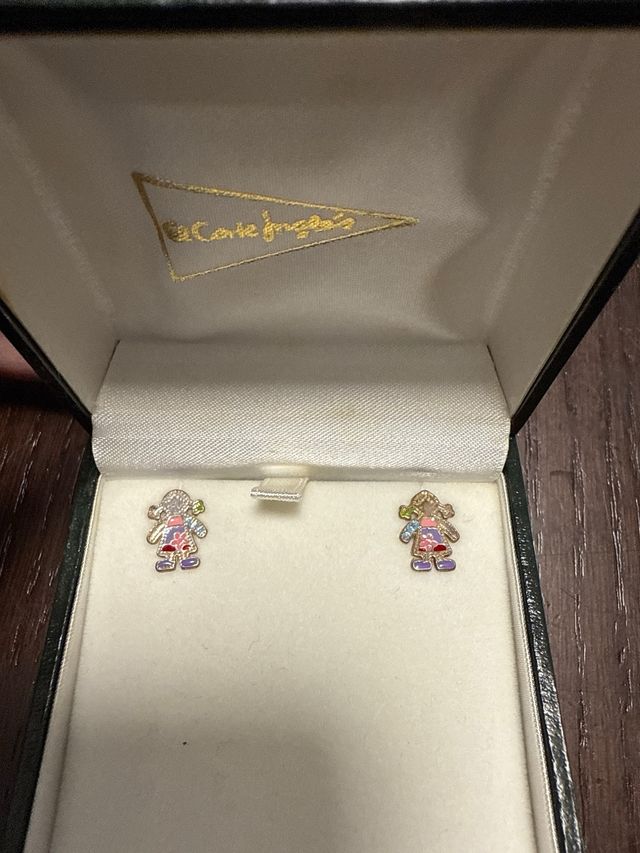 Pendientes niña plata y esmalte El Corte Inglés
