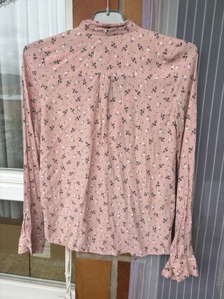 Blusa floral rosa Mango Talla XS