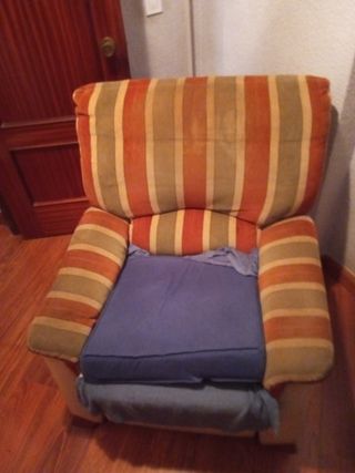 Sillón reclinable de tela 