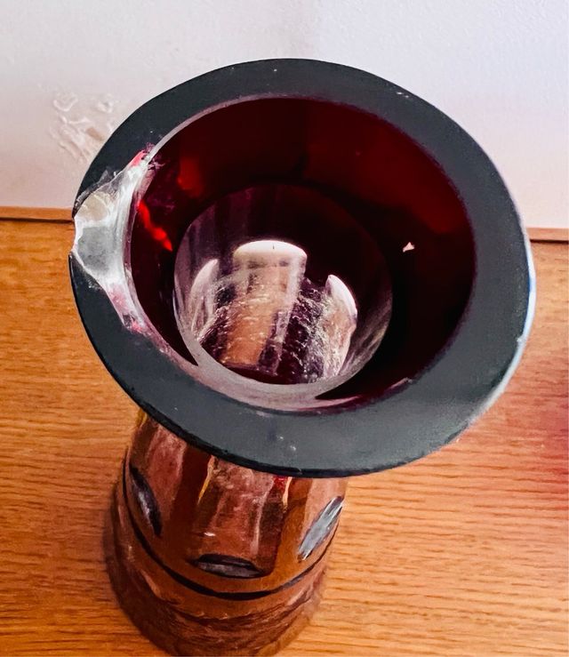 Jarrones Cristal Bohemia Azul y Rojo