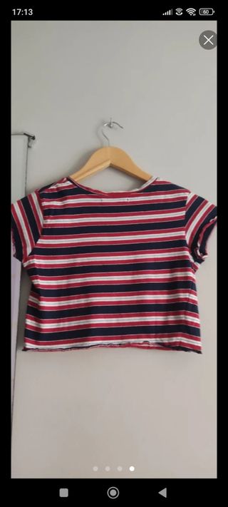 Camiseta crop T XS rayas