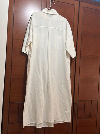 Vestido largo Zara blanco hueso