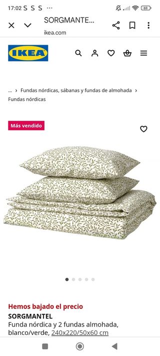 Funda Nórdica Ikea SORG MANTEL Verde