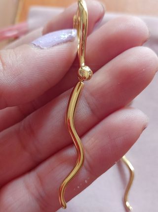 Pendientes aro serpiente dorado plata