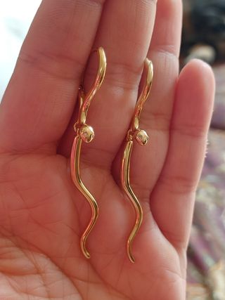 Pendientes aro serpiente dorado plata