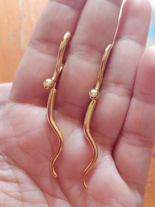 Pendientes aro serpiente dorado plata
