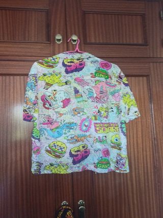 Camisa H&M Bob Esponja Manga Corta Multicolor