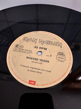 Iron Maiden Somewhere in Time y Wasted Years Vinil